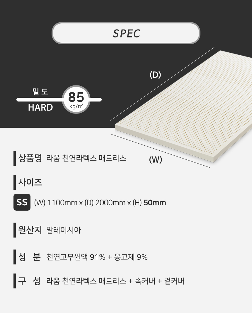 라움 말레이시아 천연라텍스 토퍼 매트리스 5cm 슈퍼싱글 - 사는 게 즐겁다! 롯데닷컴